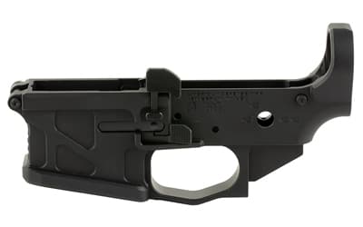 American Defense Mfg., UIC BILLET, Semi-automatic, Stripped Lower Receiver, 223 Remington/5.56 NATO, Anodized Finish, Black, Includes Installed Ambidextrous Magazine Release and Bolt Catch