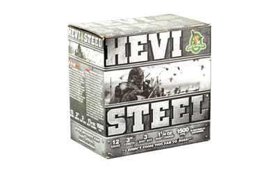 HEVI-Shot, HEVI-Shot, HEVI-Steel, 12 Gauge 3", Max Dram, 1 1/4 oz, #3 Shot Size, 25Rd Box, image 3