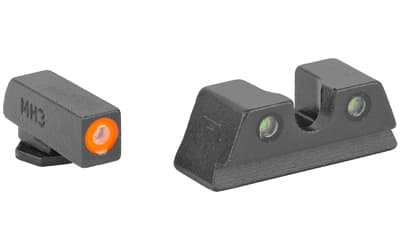 Meprolight, Hyper-Bright, Tritium Sight Set, Orange Front/Green Rear, Fits GLOCK 42/43/43X/48, image 3