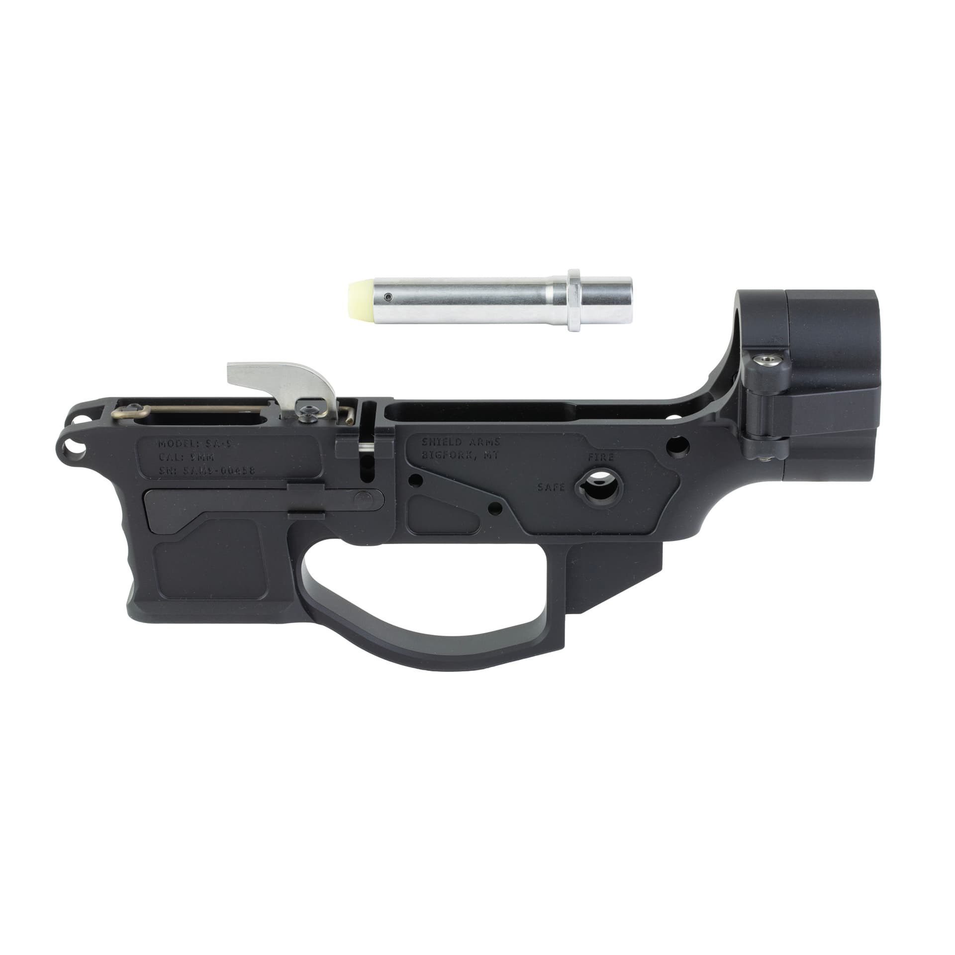 Shield Arms, SA-9, Stripped Lower Receiver, 9MM, Folding, Anodized Finish, Black