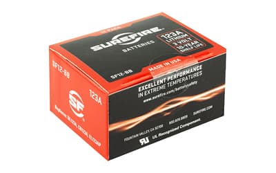 Surefire, Battery, CR123A Lithium,12 Pack, Red