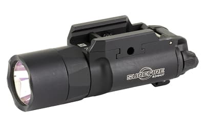 Surefire, X300-B Turbo, Weapon Light, White LED, 650 Lumens, 66,000 Candela, Fits Picatinny and Universal, Thumbscrew Attachment, For Pistols, Matte Finish, Black, 2x CR123 Batteries Included