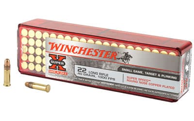 Winchester Ammunition, Super-X, 22LR, 40 Grain, Super Speed Round Nose, Copper Plated, 100 Round Box, image 2