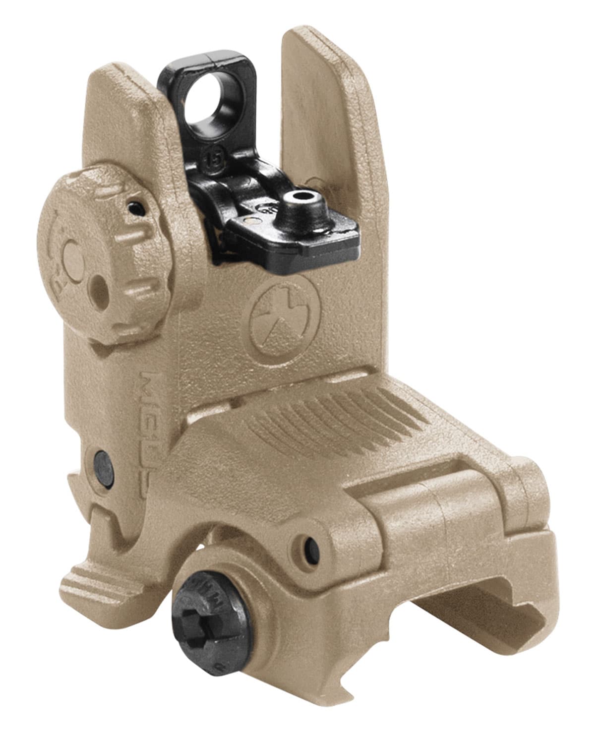 Magpul Industries, MBUS Back-Up Rear Sight Gen 2, Fits Picatinny Rails, Flip Up, Flat Dark Earth