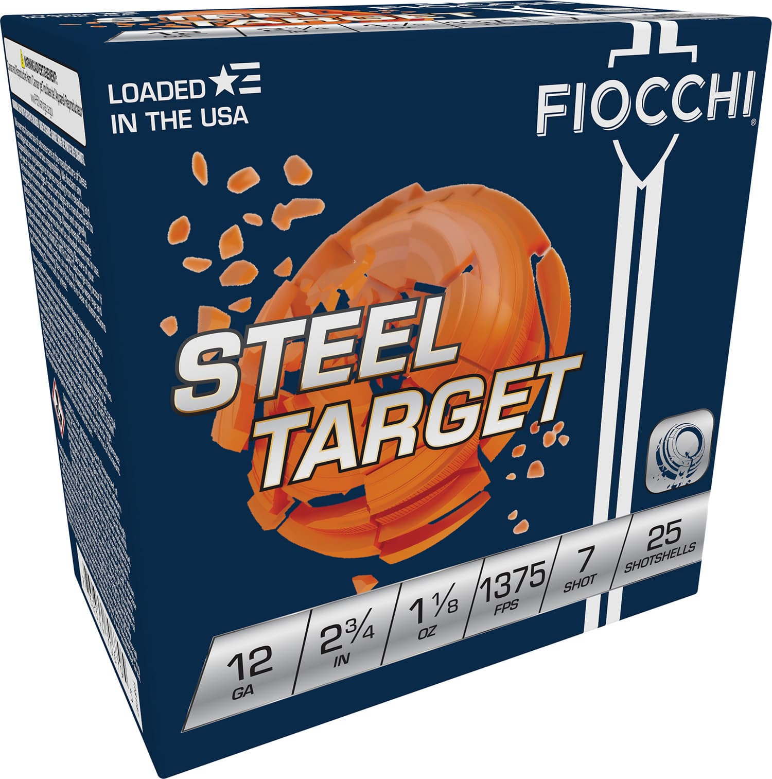 Fiocchi 12S1187 Steel Target 12Gauge 2.75" 1 1/8oz 7Shot 25 Per Box/10 Case