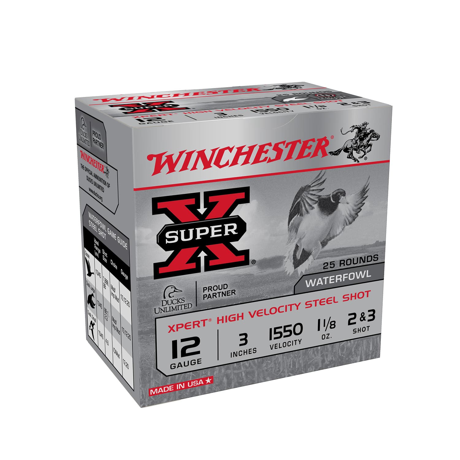 Winchester Ammunition, Super-X XPERT HV, 12 Gauge 3", #2 Shot, 1 1/8 oz, Steel Shot, 25 Round Box