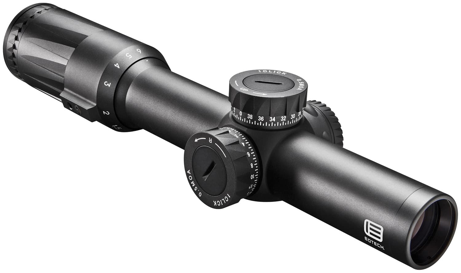 EOTECH, Vudu Rifle Scope, 1-6X24mm First Focal Plane, SR-3 (5.56mm BDC) Green Illuminated MOA Reticle, Matte Finish, Black