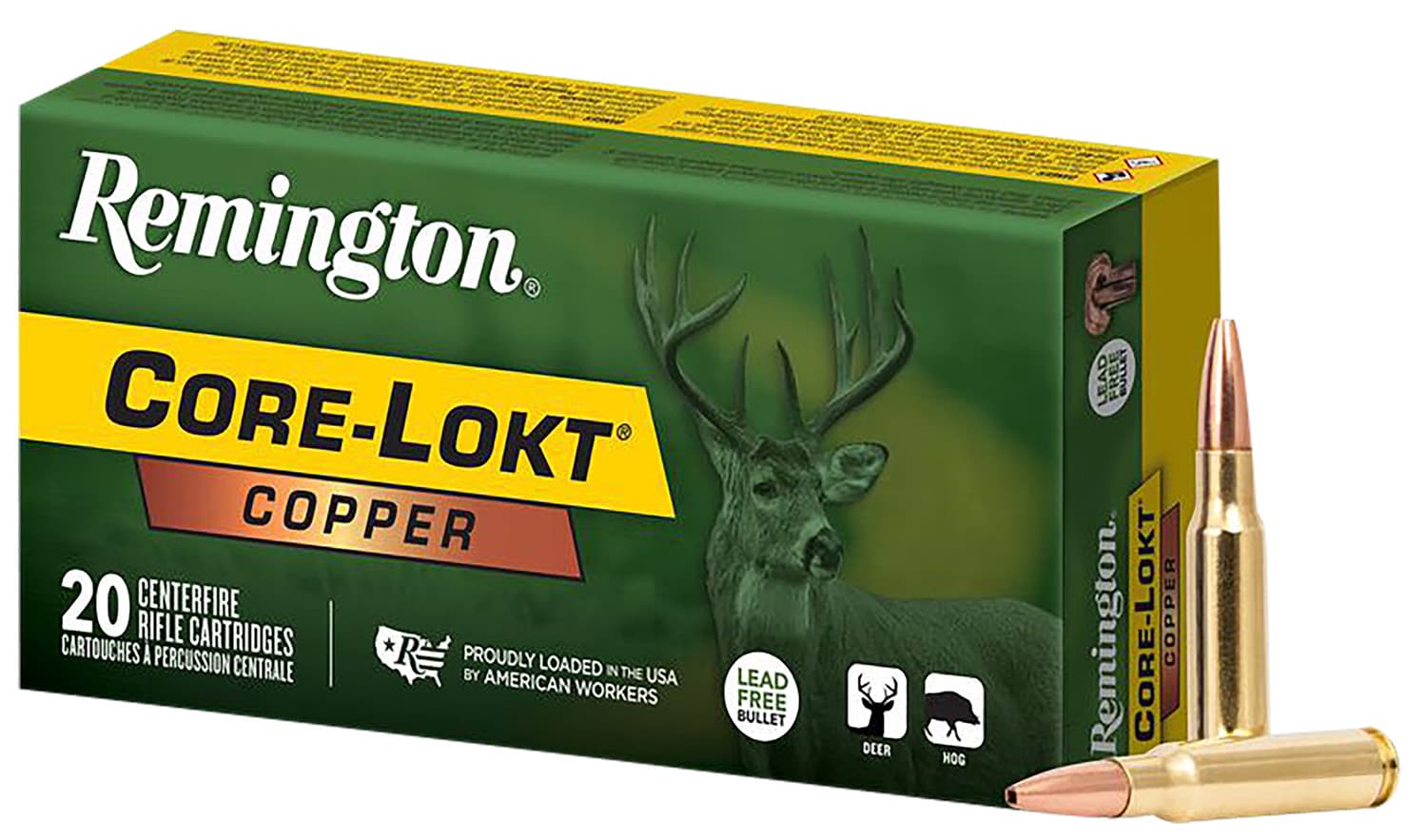Remington Ammunition R27854 Core-Lokt Copper 308Win 150gr Copper Hollow Point 20 Per Box/10 Case