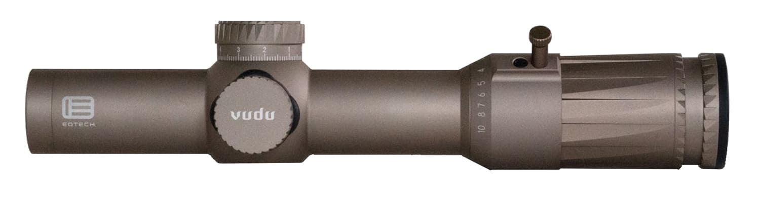 EOTECH, Vudu, 1-10X28mm First Focal Plane, Rifle Scope, 34mm Tube, SR4 Illuminated MOA Reticle, Matte Finish, Tan