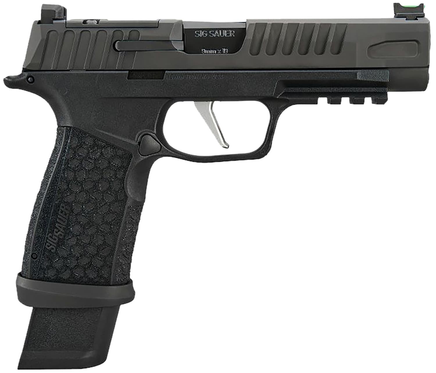 Sig Sauer 365XF9BFO P365 Fuse Compact Frame 9mm Luger 17+1/21+1 4.30" Black Carbon Steel Barrel, Black Nitron Optic Ready/Serrated Stainless Steel & Frame w/Beavertail & Picatinny Rail, Black LXG Grip