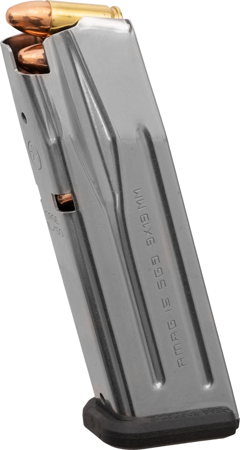 Magpul MAG1464SST AMAG 15rd 9mm Fits Sig P320 Silver Stainless Steel