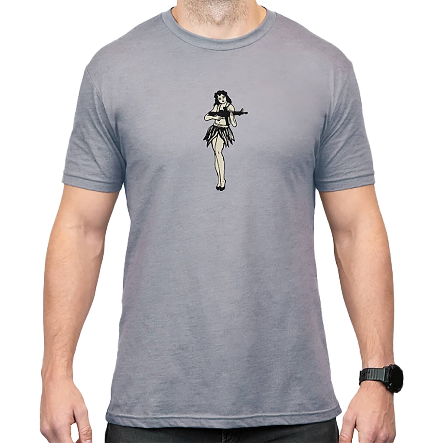 Magpul MAG1117-041-2XL Hula Girl CVC Stone Gray Heather Cotton/Polyester Short Sleeve 2XL