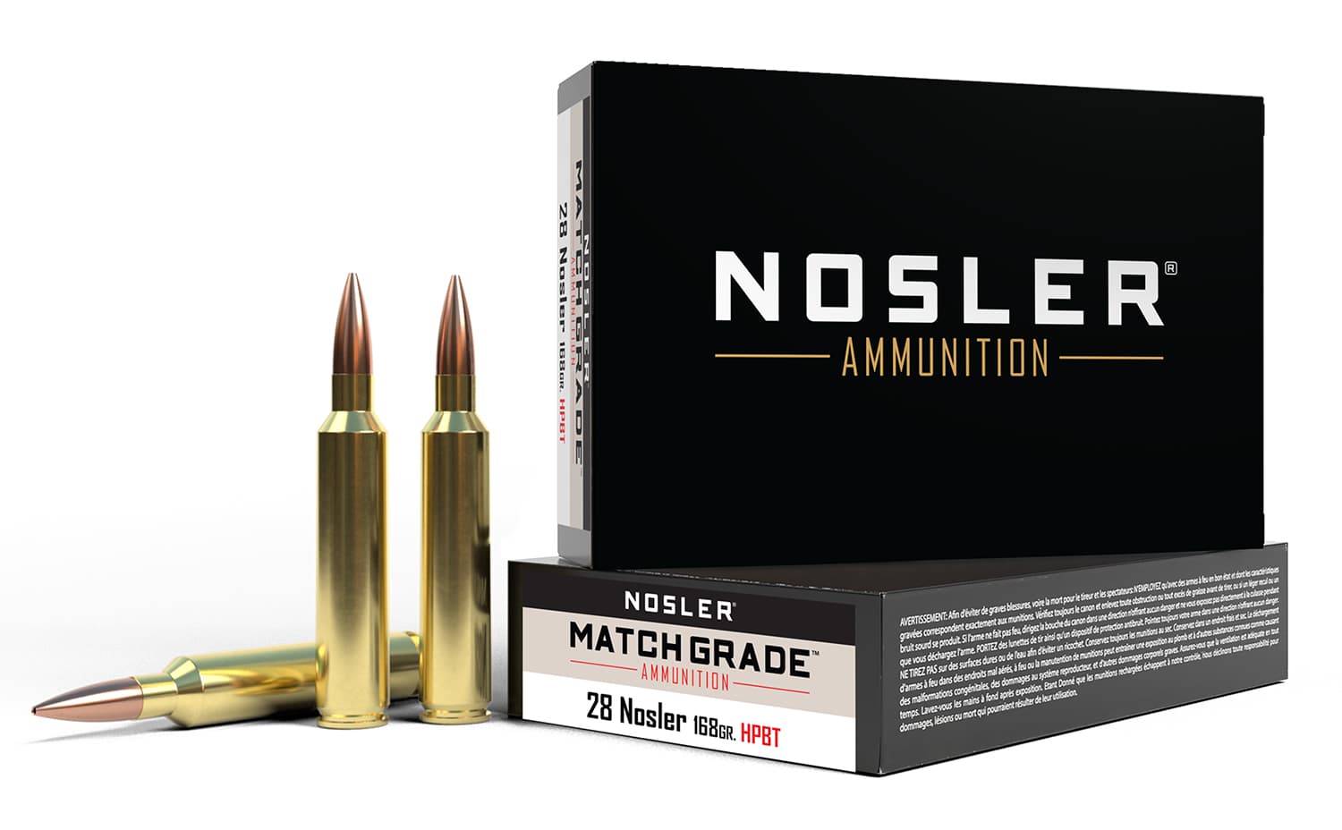 Nosler 51287 Match Grade 28Nosler 168gr Custom Competition Hollow Point Boat Tail 20 Per Box/10 Case
