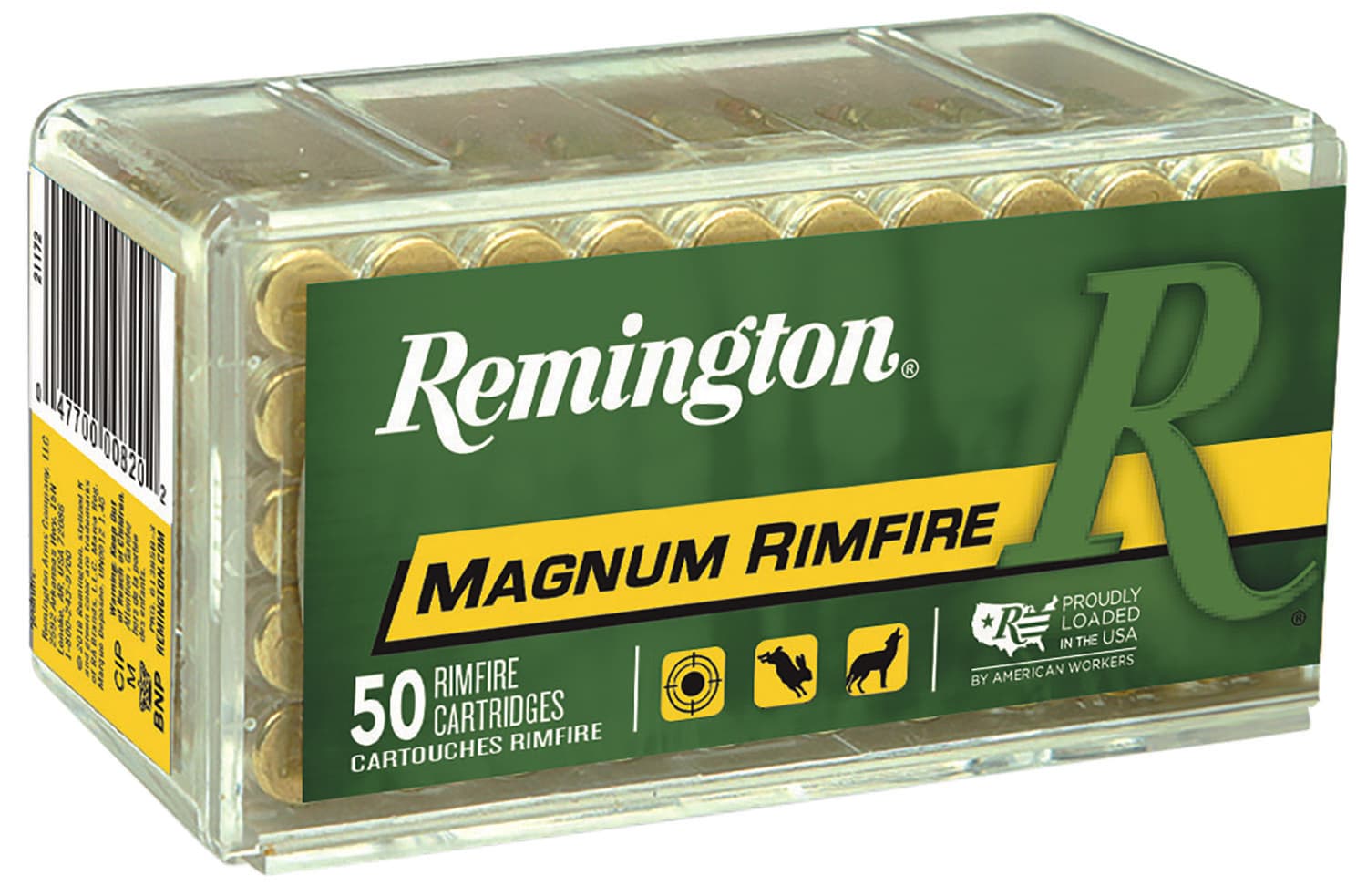 Remington Ammunition 21172 Magnum Rimfire 22WMR 40gr Pointed Soft Point 50 Per Box/40 Case