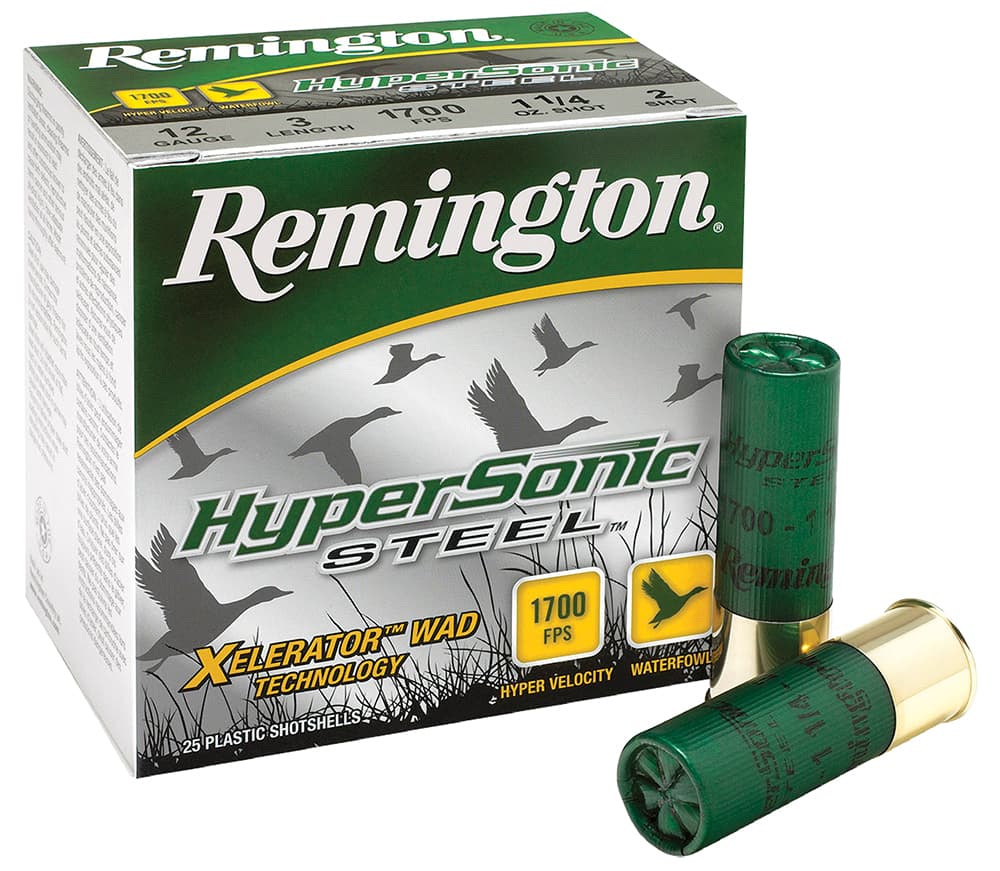 Remington, HyperSonic, 12 Gauge, 3", 1.25 oz., Steel, #2, Lead Free, 25 Round Box, California Certified Nonlead Ammunition