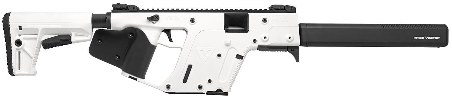 Kriss USA KV90CAP22 Vector CRB G2 *CA Compliant 9mm Luger 10+1 16" Black Barrel Shroud, Alpine White Rec & Fixed Stock, Black California Paddle Grip, Flip Up Sights
