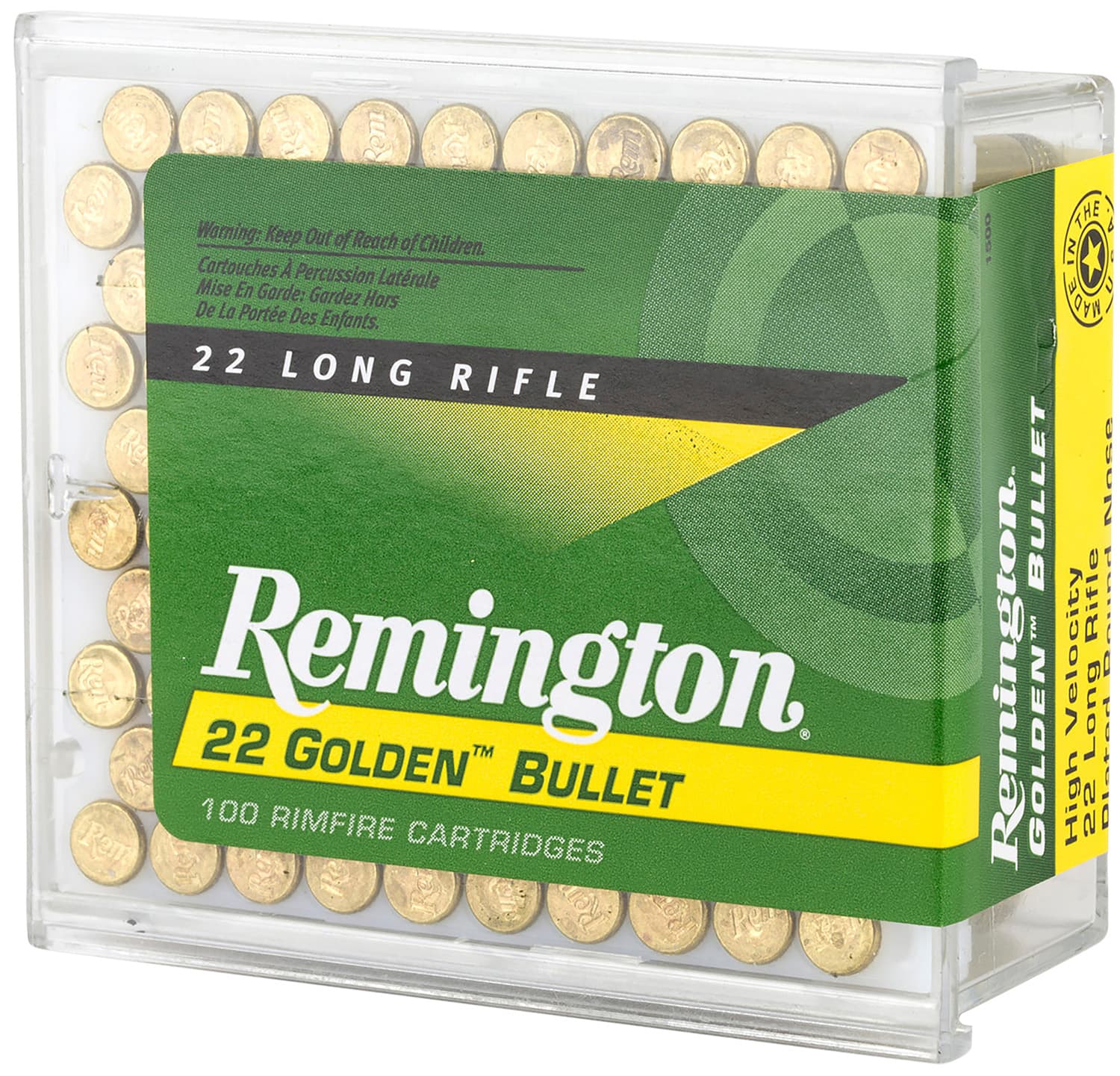 Remington, High Velocity, 22LR, 40 Grain, Round Nose, 100 Round Box