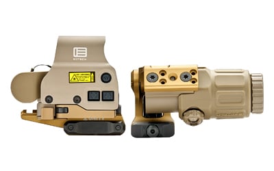 EOTECH, HHS1 FTCU, Holographic Sight, Red 68 MOA Ring with 1 MOA Dot Reticle, Matte Finish, Tan, Includes G33 3X Magnifier, Unity FAST Riser and Omni FTC Mount