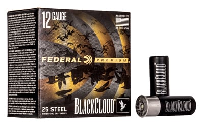 Federal Premium Black Cloud FS Steel 12 Gauge 2.75" 1-1/8 oz #4 Steel Shot, 25 Round Box - PWBX1474
