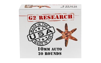 G2 Research, Civic Duty, 10MM, 122 Grain, Lead Free, 20 Round Box, California Certified Nonlead Ammunition