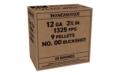 Winchester Service Grade 12 Gauge 2.75" 00 Buckshot, 25 Round Box - Q1544VP