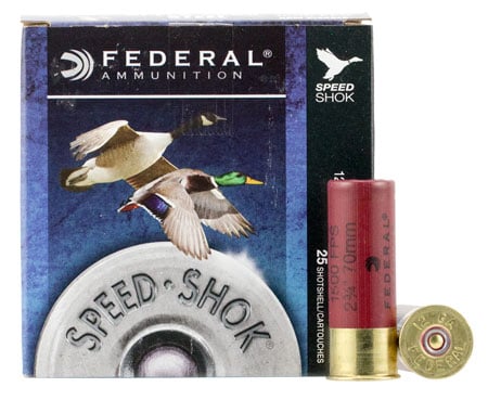Federal, Speed-Shok, Lead Free, 12 Gauge 2.75", #4, 1 1/8 oz, Steel Shot, 25 Round Box, California Certified Nonlead Ammunition