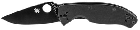Spyderco, Tenacious, 3.39" Folding Knife, Plain Edge, VG10/Black, Black G10 Handle