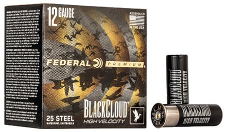 Federal Premium Black Cloud FS Steel High Velocity 12 Gauge 3" 1-1/8 oz #2 Steel Shot, 25 Round Box - PWBXH1432