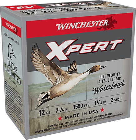 Winchester Ammunition, Xpert HI-Velocity, Steel, 12 Gauge, 2.75", #2, 1.06 oz., Steel Shot, Lead Free, 25 Round Box