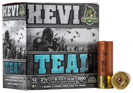 Hevishot HEVI-Shot HS61226 HEVI-Teal 12Gauge 2.75" 1 1/8oz 6Shot 25 Per Box/10 Case