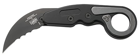 Columbia River CRKT 4040V Provoke 2.41" Folding Hawkbill Veff Serrated Black TiCN D2 Steel Blade, Black Aluminum Handle, Includes Pocket Clip