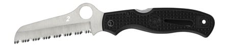Spyderco C89SBK Atlantic Salt 3.69" Folding Sheepsfoot Serrated H1 Steel Blade Black Molded FRN Handle Includes Pocket Clip