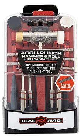 Real Avid AVHPS-RP Accu-Punch Hammer & Roll Pin Punch Set Black/Red Steel Rubber Handle