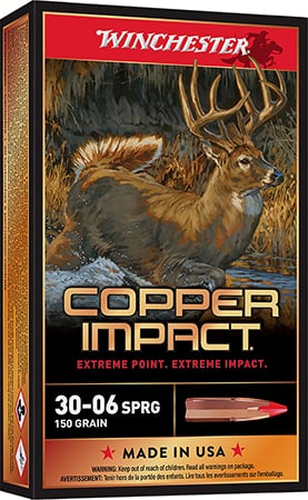 Winchester Ammo X3006CLF Copper Impact 30-06Springfield 150gr Copper Extreme Point Lead Free 20 Per Box/10 Case
