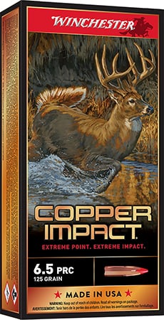 Winchester Ammo X65PCLF Copper Impact 6.5PRC 125gr Copper Extreme Point Lead Free 20 Per Box/10 Case