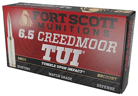 Fort Scott Munitions 65CM-140-SCV2 Tumble Upon Impact (TUI) 6.5Creedmoor 140gr Solid Copper Spun 20 Per Box/10 Case