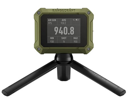 ATHLON, Rangecraft Velocity PRO Radar Chronograph, 65-5,000FPS, .17 -50" Diameter, 2.4" Display, Green and Black