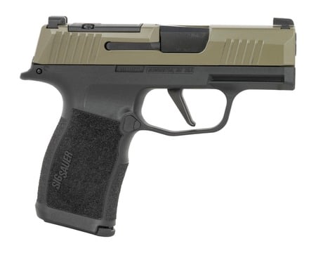 Sig Sauer 365X9GXR3P P365X Micro-Compact 9mm Luger 12+1 3.10" Black Moss Green Stainless Steel Optic Ready/Serrated Slide, Black Stainless Steel Frame w/Accessory Rail, Textured Grip, RMSc Footprint