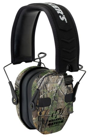 Walker's GWPRSEQMCMO Razor Slim Electronic Muff 23 dB Over the Head Realtree Xtra/Black Polymer