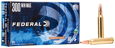 Federal A300W180LFA Power-Shok Copper 300WinMag 180gr Copper Hollow Point 20 Per Box/10 Case