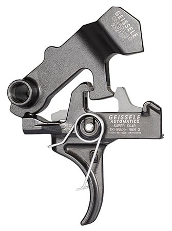 Geissele Automatics 05157 Super Scar Black Oxide Curved Trigger Two-Stage 3.20-4.60 lbs Draw Weight for FN SCAR