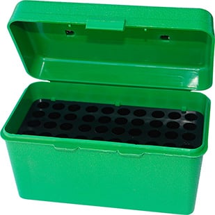 MTM Case-Gard H50RS10 Deluxe Ammo Box Round Handle Multi Caliber Rifle Green Polypropylene 50rd