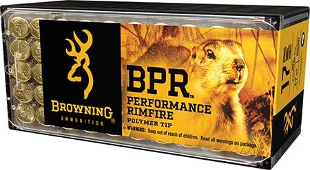 Browning Ammo B195117050 BPR Performance Rimfire 17HMR 17gr Polymer Tip 50 Per Box/20 Case