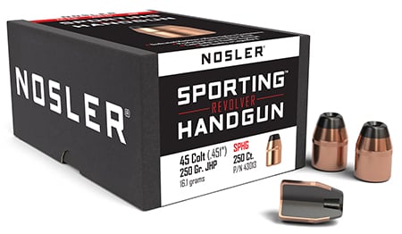 Nosler 43013 Sporting Handgun 45Colt 250gr Jacketed Hollow Point 100/Box