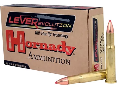 Hornady 82732 LEVERevolution 32WinSpecial 165gr Flex Tip eXpanding 20 Per Box/10 Case