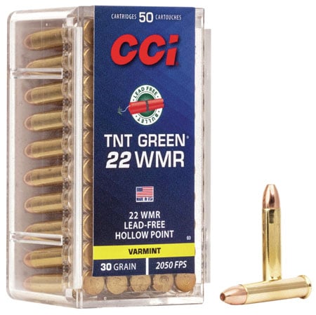 CCI 0060 TNT Green 22WMR 30gr Speer TNT Green Hollow Point 50 Per Box/40 Case