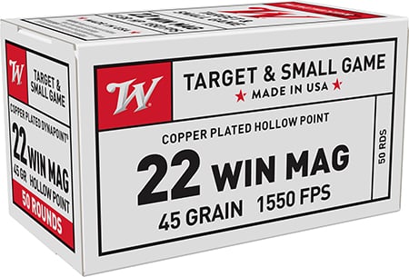 Winchester Ammo USA22M USA Dynapoint 22WMR 45gr Copper Plated Hollow Point 50 Per Box/40 Case