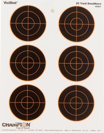 Champion Targets 45803 VisiShot Bullseye Paper Hanging 25 yds Small Bore Rifle 8.50" x 11" Black/White 10 Pack