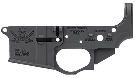 Spikes STLS016 Calico Jack Stripped Lower Receiver Multi-Caliber 7075-T6 Aluminum Black Anodized for AR-15