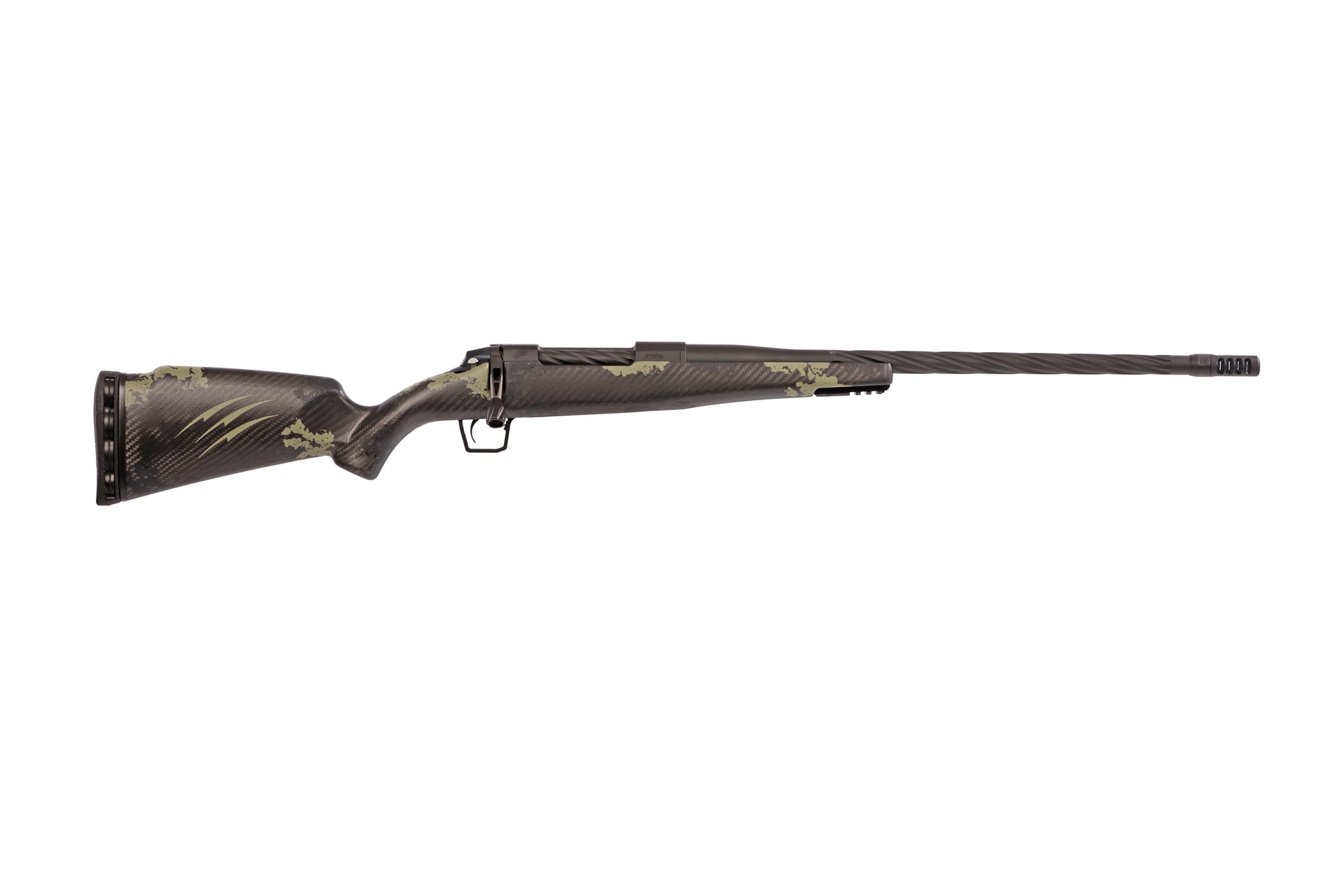 Fierce Firearms Twisted Rogue 7mm PRC 3+1 20" Twisted Flute Barrel, Black Cerakote, Forest Carbon Stock